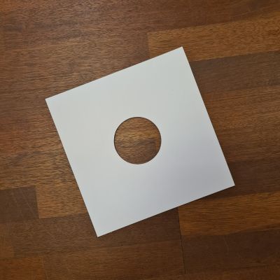 10inch Die-Cut Papcover/Sleeve m. labelhjul, hvid - 10inch Die-Cut Papcover/Sleeve m. labelhjul, hvid