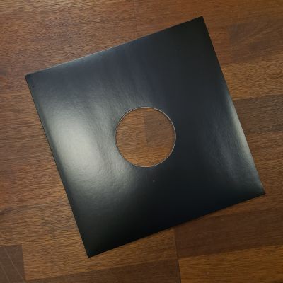 12inch Die-Cut Papcover, sort - 12inch Die-Cut Papcover/Sleeve m. labelhjul, sort