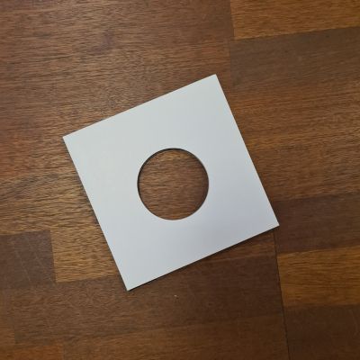 7inch Die-Cut Papcover/Sleeve m. labelhjul, hvid - 7inch Die-Cut Papcover/Sleeve m. labelhjul, hvid