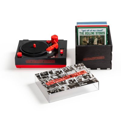 The Rolling Stones - The Rolling Stones RSD3 Mini Turntable (Incl. Vinyl Crate + 6x3" Mini Vinyl)