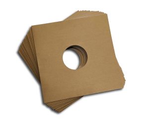 10inch Die-Cut Papcover/Sleeve m. labelhjul, brun - 10inch Die-Cut Papcover/Sleeve m. labelhjul, brun - pakke af 50