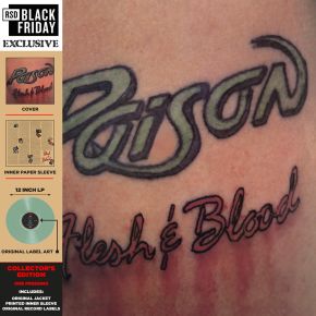 Poison - Flesh & Blood - LP (RSD BF 2021 Klar Vinyl) (Lille stød på et hjørne)