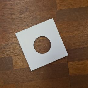 7inch Die-Cut Papcover/Sleeve m. labelhjul, hvid - 7inch Die-Cut Papcover/Sleeve m. labelhjul, hvid