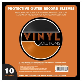 VINYL SOLUTION - 12inch PVC Sleeve med "lukkeflap" (140 Mikron) - Pakke af 10 stk.
